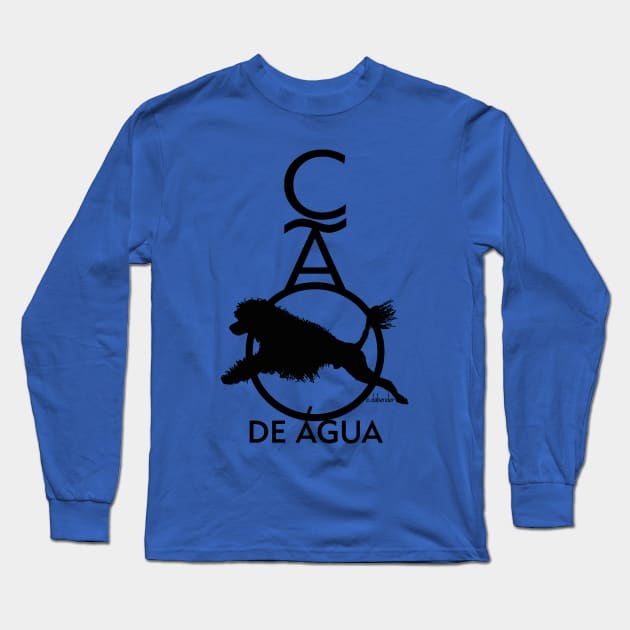 Portuguese Water Dog Diving Cao de Agua Long Sleeve T-Shirt by avondalealley